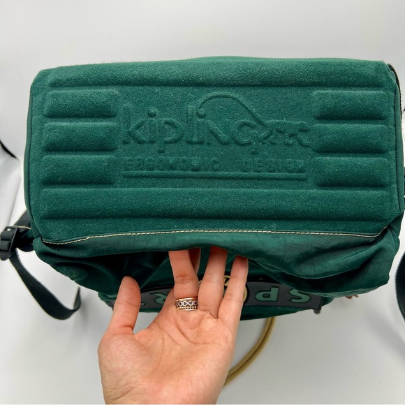 Kipling Backpack with Monkey Keychain. Color Hunter green - Picture 4 of 9